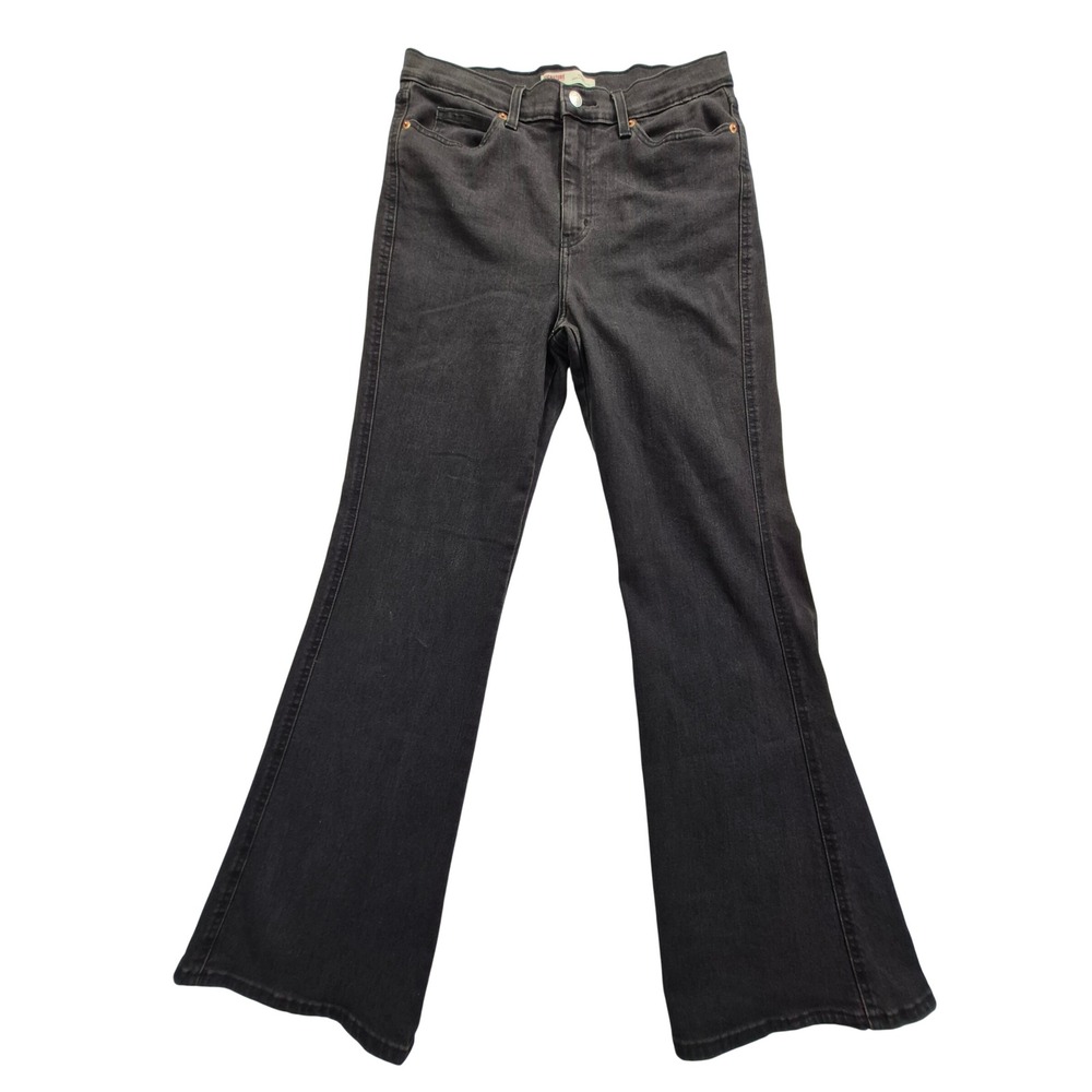 Signature Levi Strauss Heritage Flare Jeans Women's 6 High‎ Rise Black Stretch